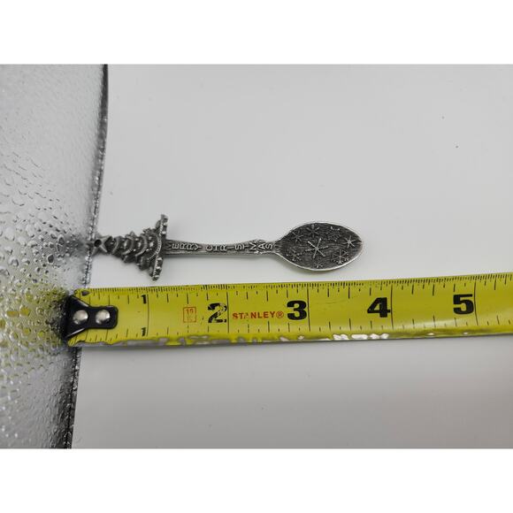 1981 Gish Pewter Merry Christmas Tree Collector Spoon Snowflake Vintage Holidays - Picture 3 of 8